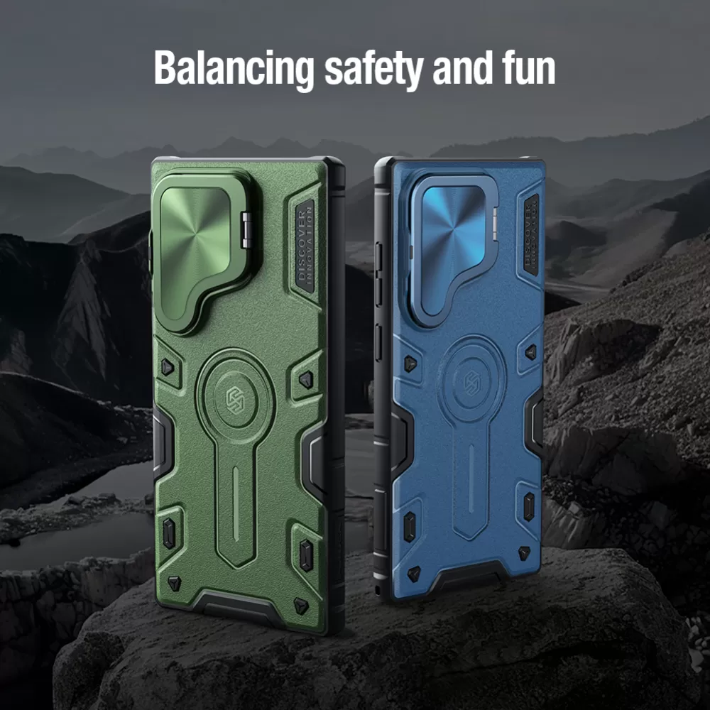 Samsung Galaxy S24 Ultra ümbris roheline NILLKIN CAMSHIELD ARMOR PROP