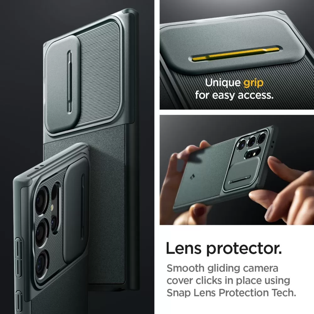Samsung Galaxy S24 Ultra vāciņš zaļš SPIGEN OPTIK ARMOR