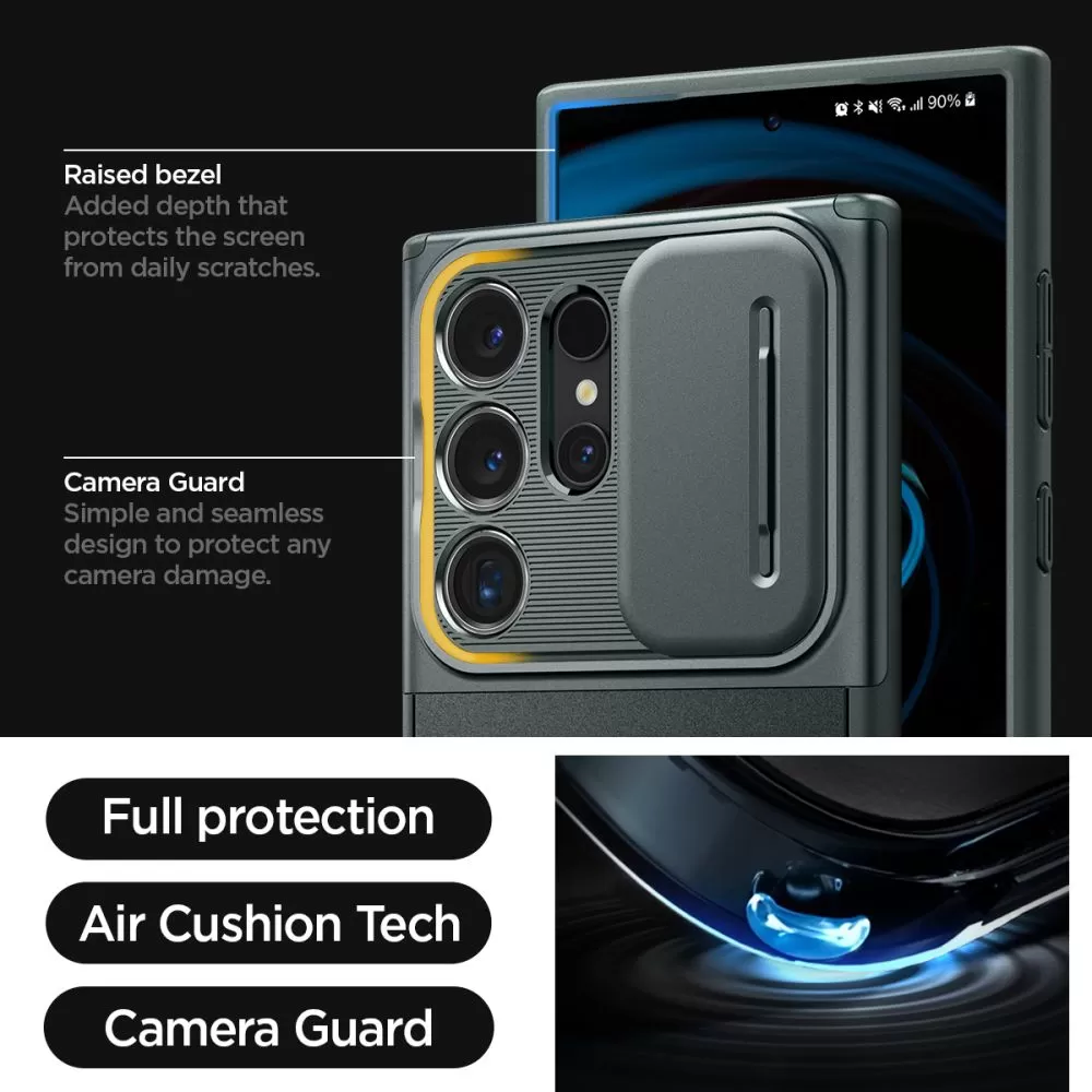 Samsung Galaxy S24 Ultra vāciņš zaļš SPIGEN OPTIK ARMOR