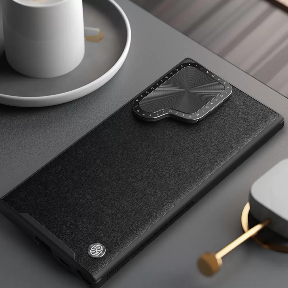 Samsung Galaxy S24 Ultra vāciņš zils NILLKIN CAMSHIELD PROP LEATHER