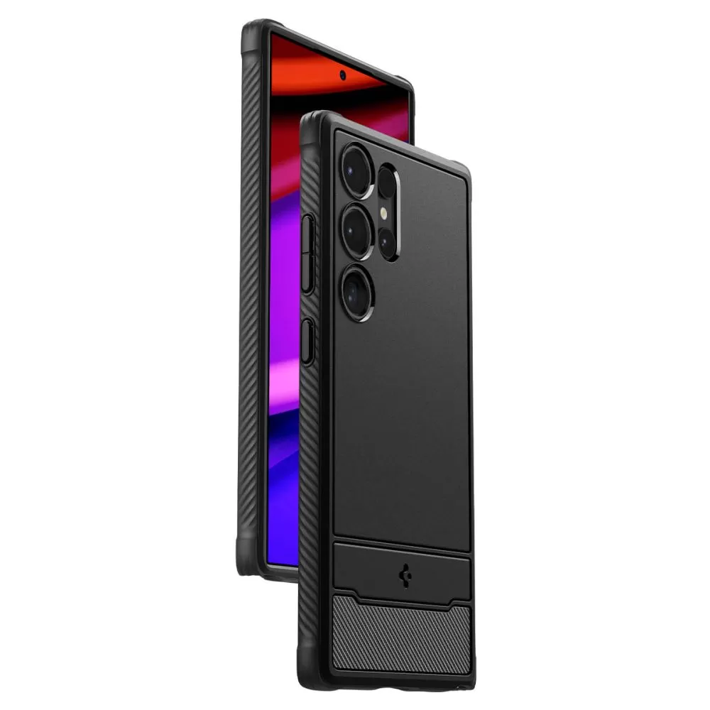 Samsung Galaxy S24 Ultra vāciņš melns SPIGEN RUGGED ARMOR