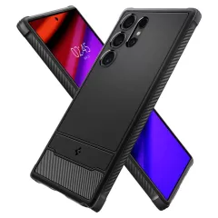 Samsung Galaxy S24 Ultra vāciņš melns SPIGEN RUGGED ARMOR
