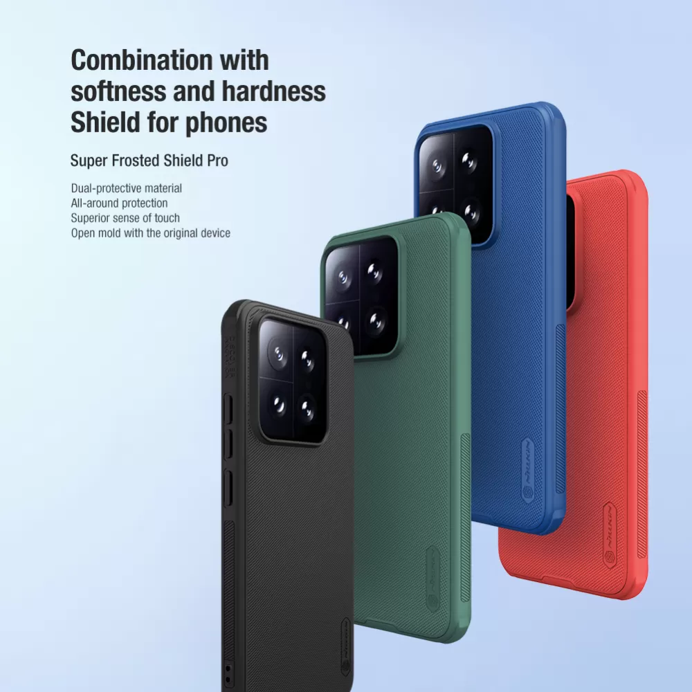 Xiaomi 14 skal röd NILLKIN SUPER FROSTED SHIELD PRO