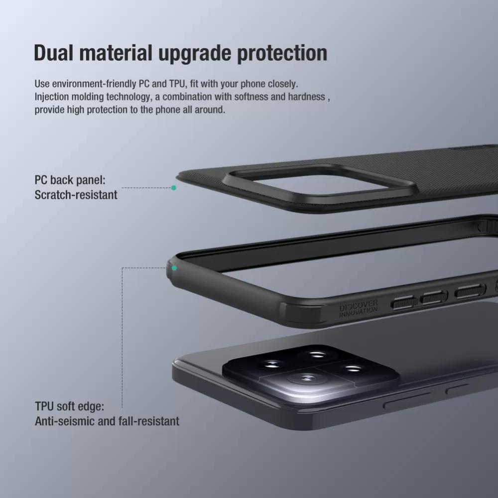 Xiaomi 14 skal röd NILLKIN SUPER FROSTED SHIELD PRO