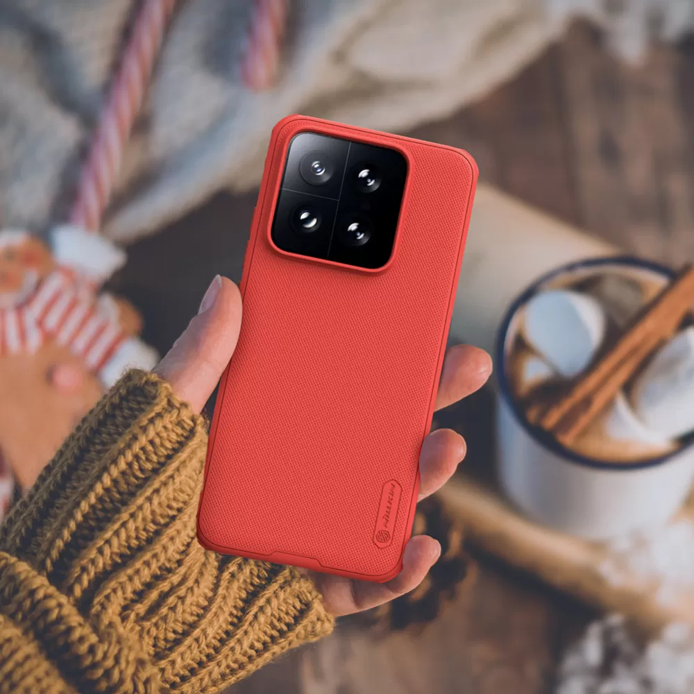 Xiaomi 14 skal röd NILLKIN SUPER FROSTED SHIELD PRO