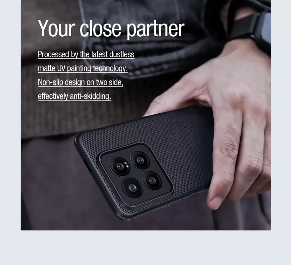 Xiaomi 14 Pro vāciņš melns NILLKIN SUPER FROSTED SHIELD PRO MAGNETIC