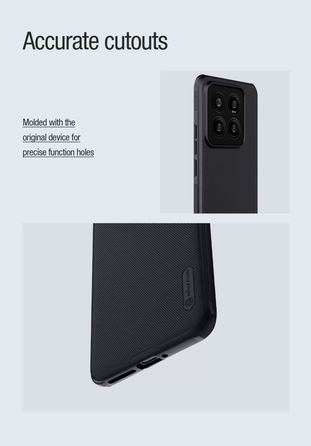 Xiaomi 14 Pro vāciņš melns NILLKIN SUPER FROSTED SHIELD PRO MAGNETIC