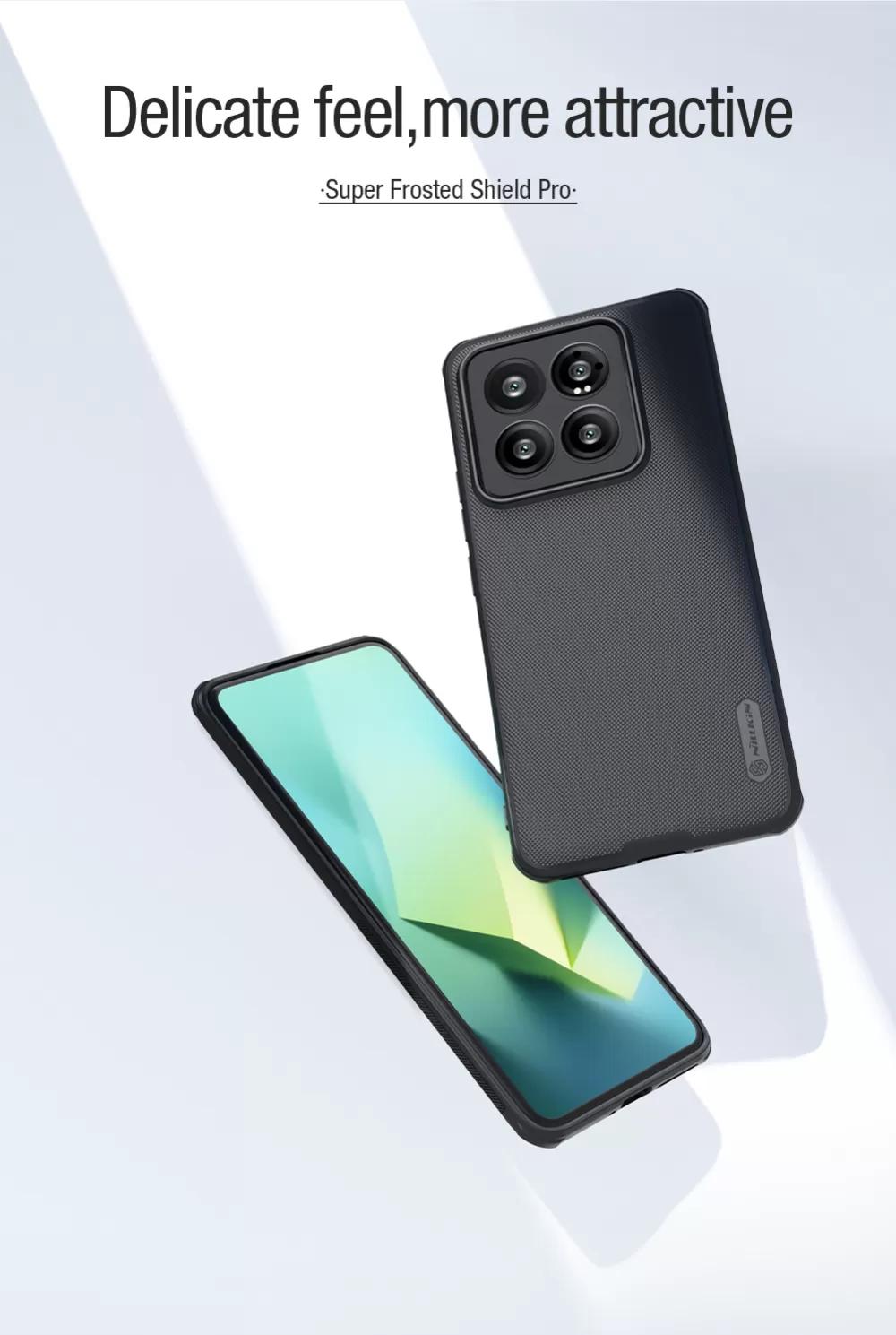 Xiaomi 14 Pro skal grön NILLKIN SUPER FROSTED SHIELD PRO MAGNETIC