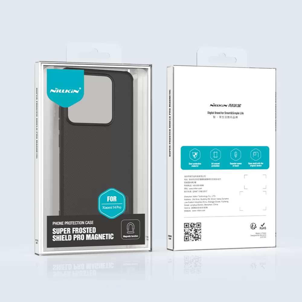 Xiaomi 14 Pro skal grön NILLKIN SUPER FROSTED SHIELD PRO MAGNETIC