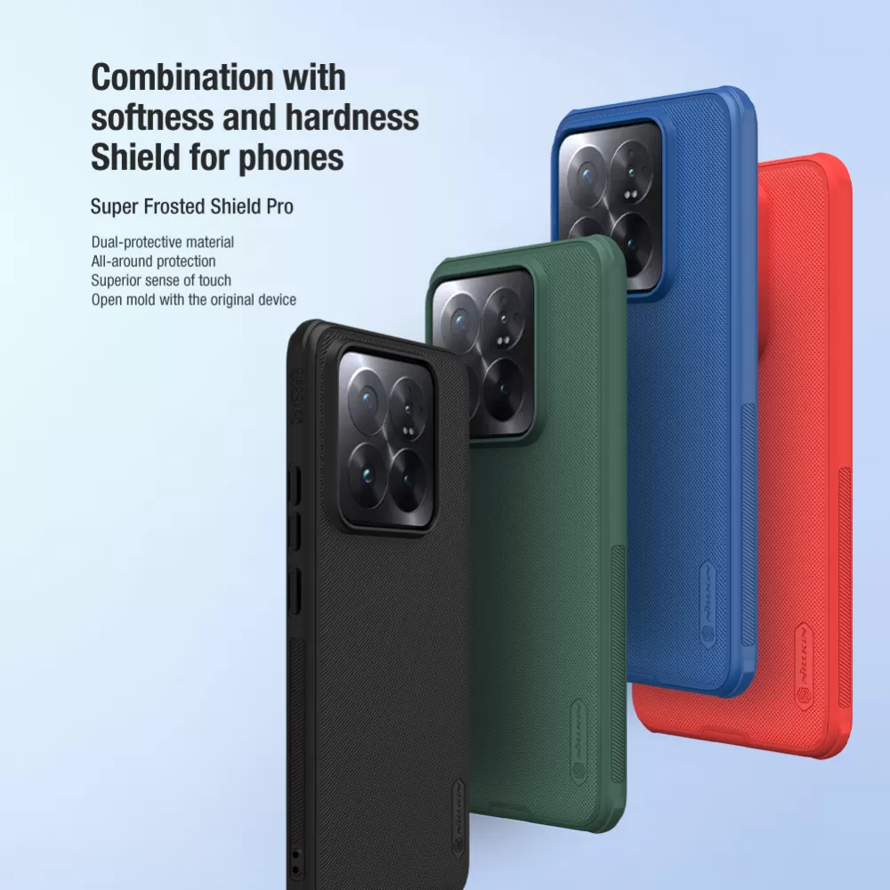 Xiaomi 14 Pro vāciņš zils NILLKIN SUPER FROSTED SHIELD PRO