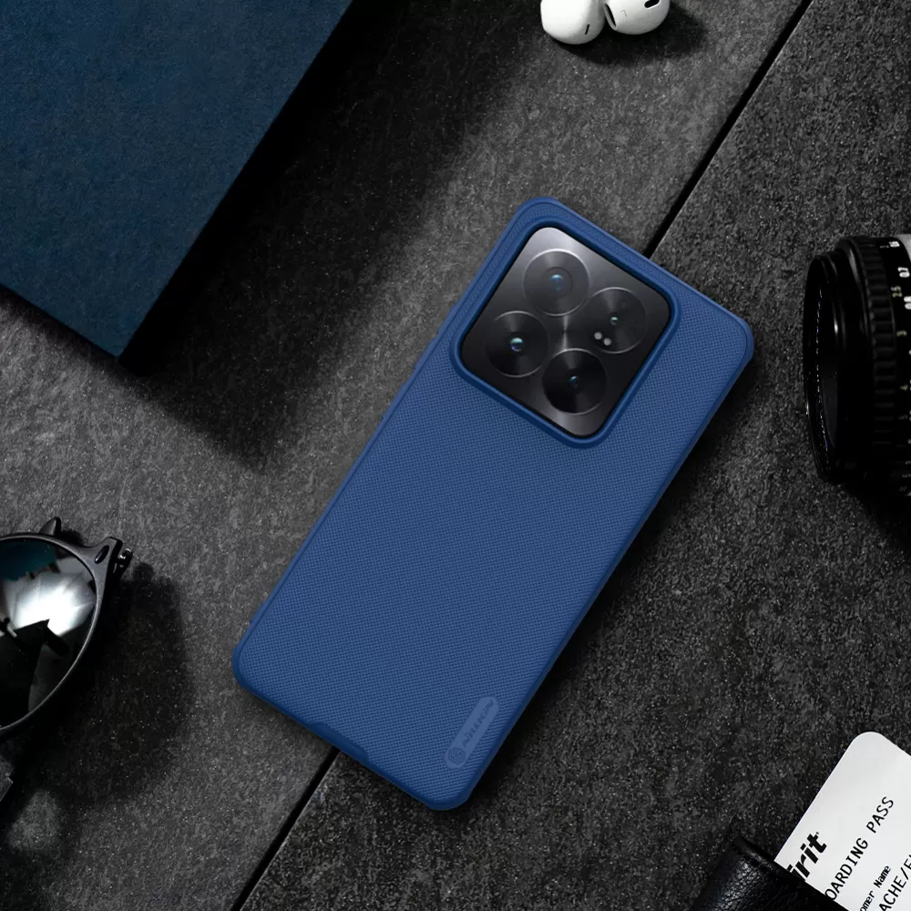 Xiaomi 14 Pro vāciņš zils NILLKIN SUPER FROSTED SHIELD PRO