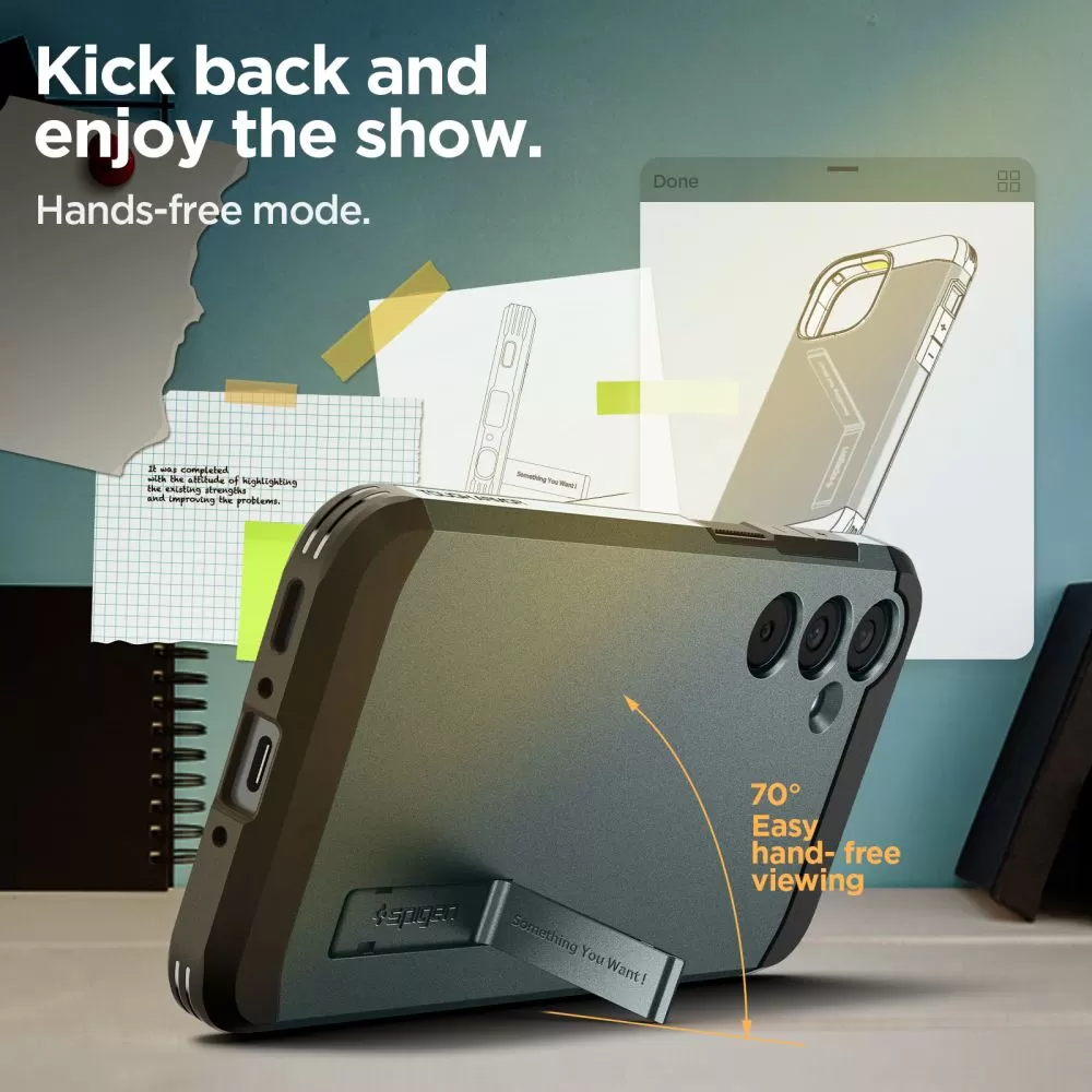 Samsung Galaxy A35 suojakuori vihreä SPIGEN TOUGH ARMOR 5G