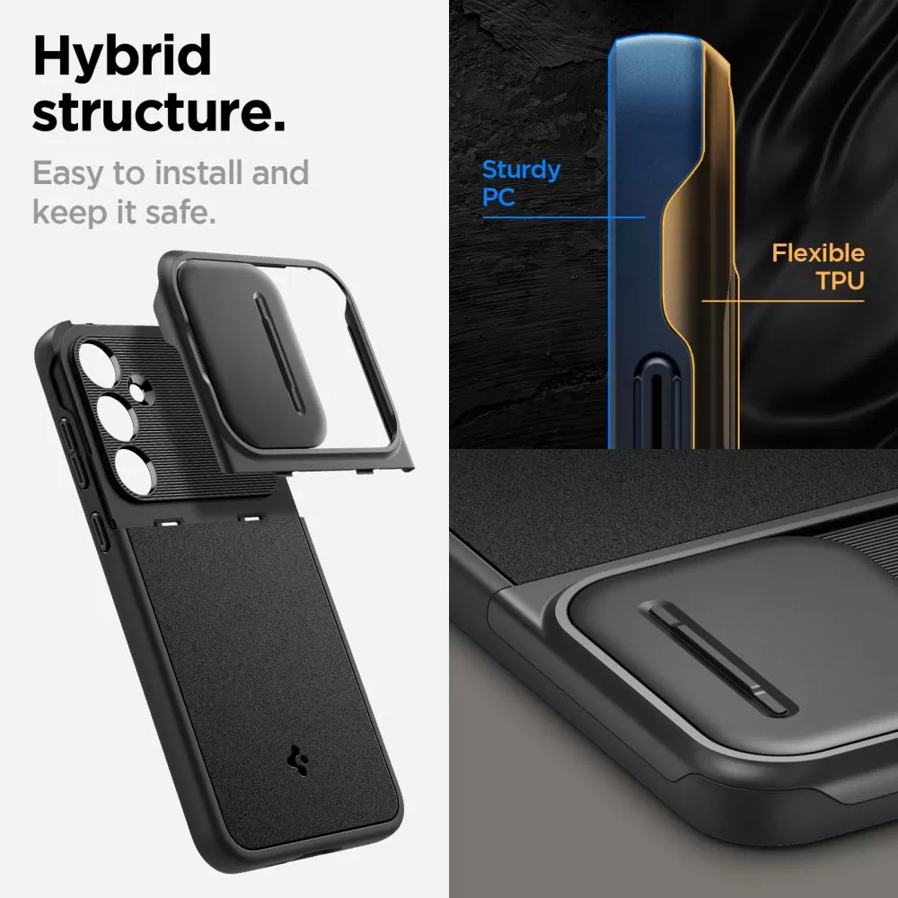 Samsung Galaxy A55 чехол черный SPIGEN OPTIK ARMOR 5G
