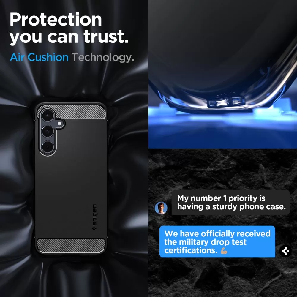 Samsung Galaxy A55 чехол черный SPIGEN RUGGED ARMOR 5G