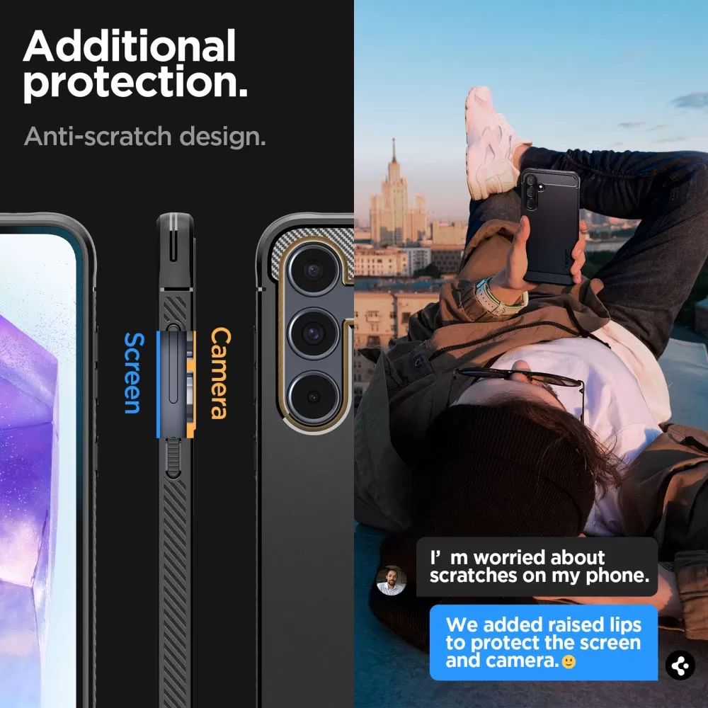 Samsung Galaxy A55 чехол черный SPIGEN RUGGED ARMOR 5G