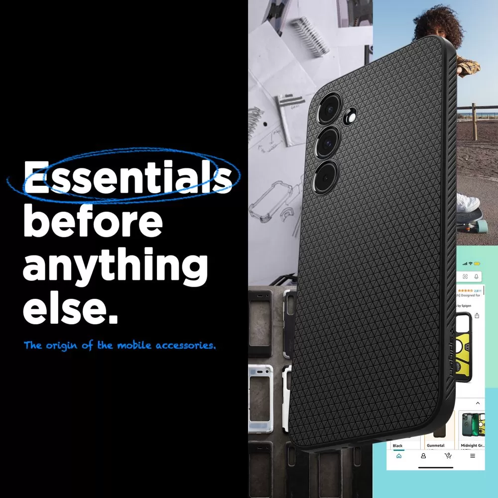 Samsung Galaxy A55 чехол черный SPIGEN LIQUID AIR 5G
