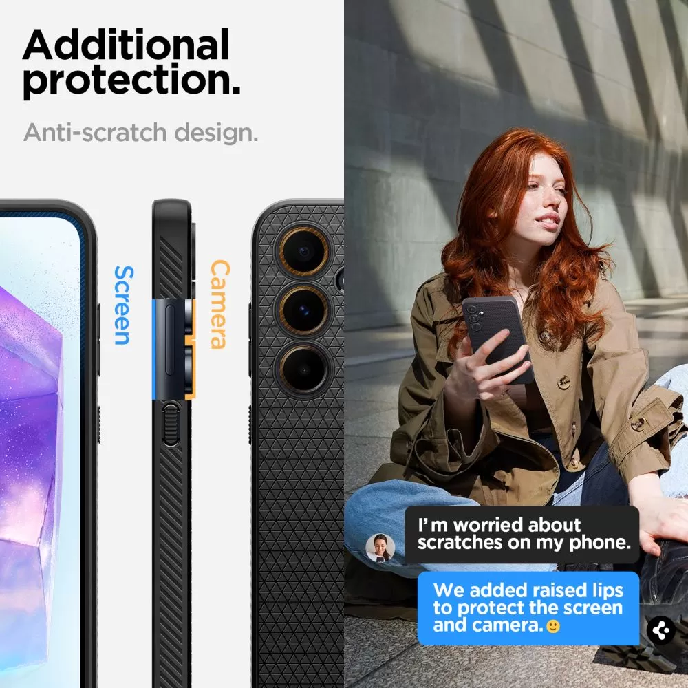 Samsung Galaxy A55 чехол черный SPIGEN LIQUID AIR 5G