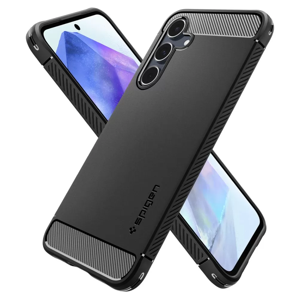Samsung Galaxy A55 чехол черный SPIGEN RUGGED ARMOR 5G