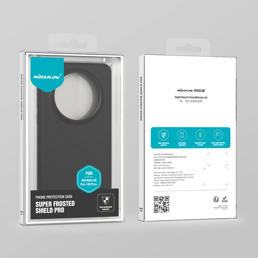 Huawei Mate 60 Pro vāciņš melns NILLKIN SUPER FROSTED SHIELD PRO