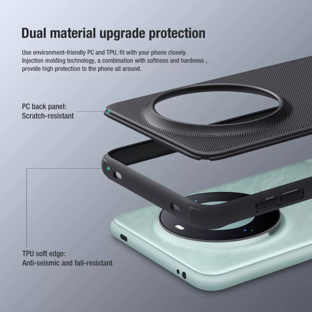 Huawei Mate 60 Pro vāciņš sarkans NILLKIN SUPER FROSTED SHIELD PRO