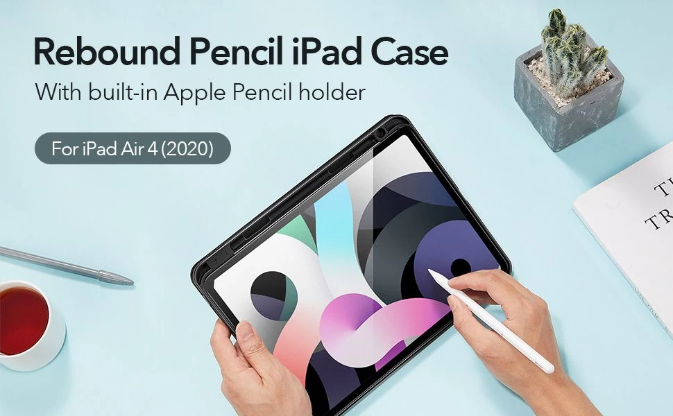 Apple iPad Air 6 (2024) maciņš melns ESR Rebound Pensil