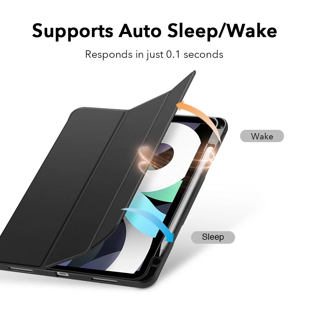 Apple iPad Air 6 (2024) maciņš melns ESR Rebound Pensil