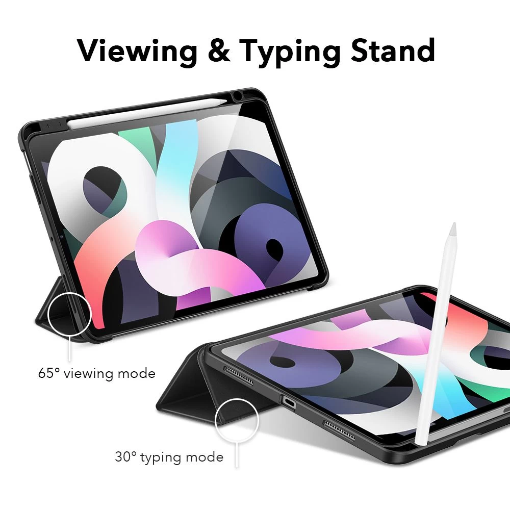 Apple iPad Air 6 (2024) maciņš melns ESR Rebound Pensil