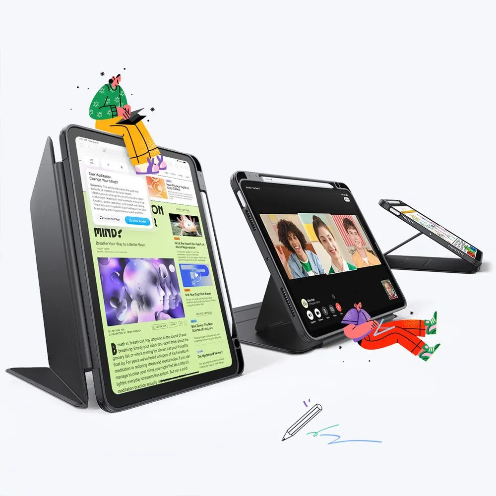 Apple iPad Air 6 (2024) maciņš melns ESR FLIP HYBRID