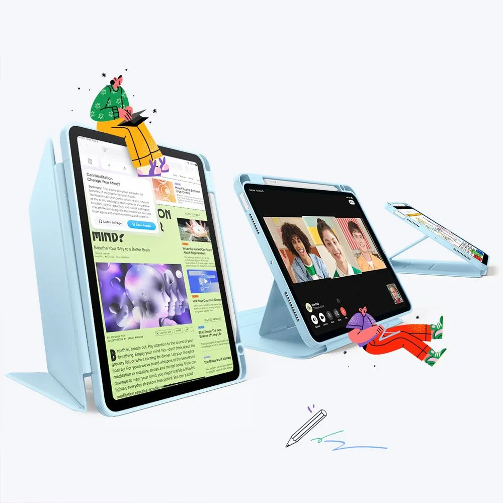 Apple iPad Air 6 (2024) maciņš zils ESR FLIP HYBRID