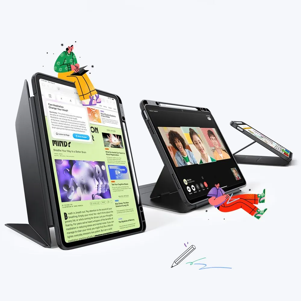 Apple iPad Air 13 (2024) tablet skal, fodral svart ESR FLIP HYBRID