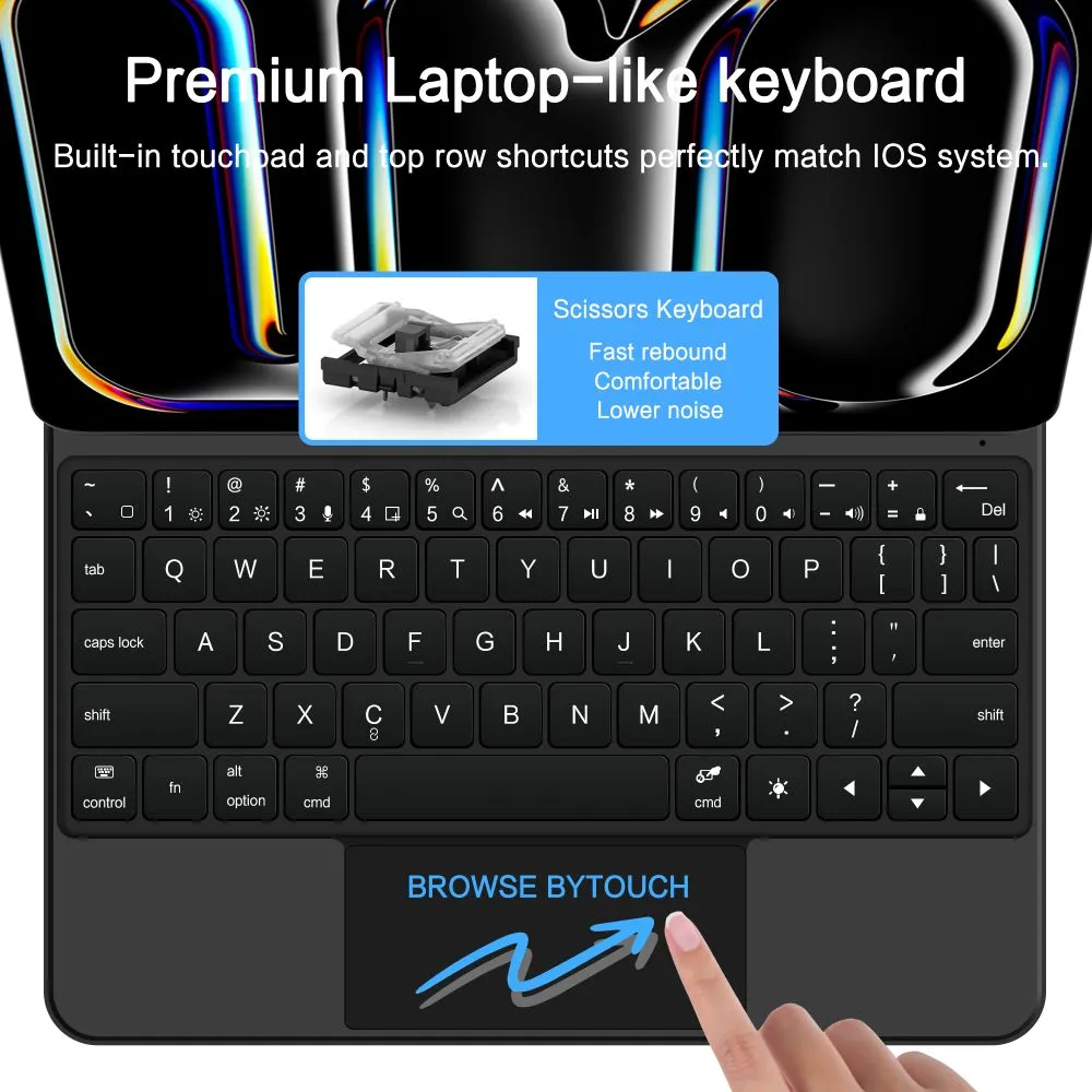 Apple iPad Pro 13 (2024) Planšetes maciņš melns TECH-PROTECT SMARTCASE MAGNETIC + KEYBOARD