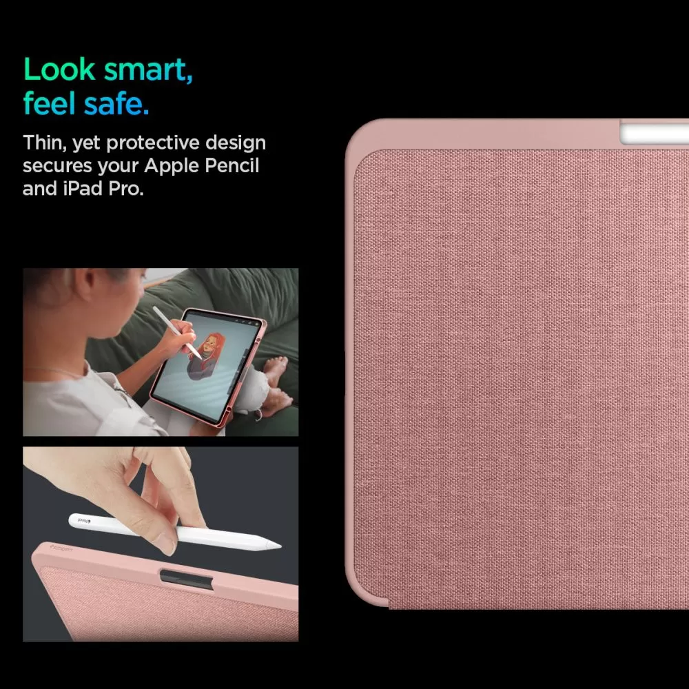 Apple iPad Pro 11 (2024) maciņš rozā zelta SPIGEN URBAN FIT