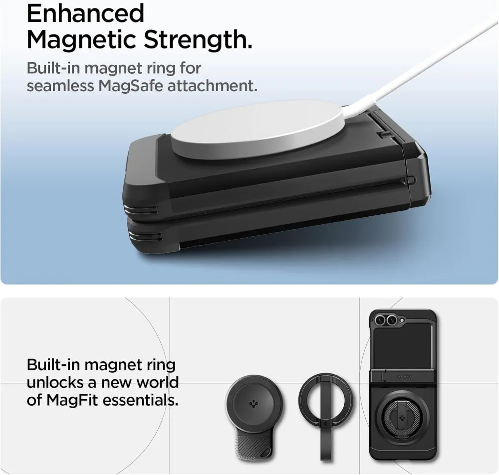 Samsung Galaxy Z Flip 6 ümbris must SPIGEN TOUGH ARMOR PRO MAG MAGSAFE
