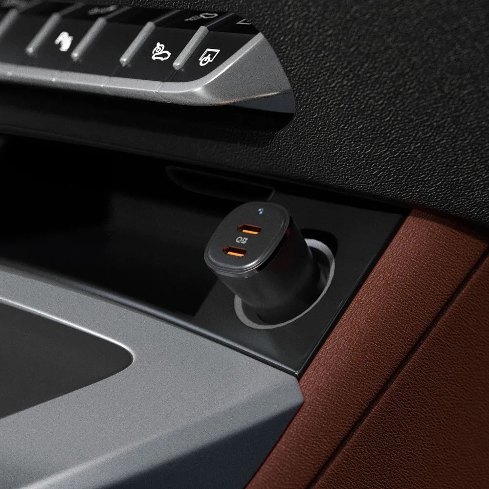  Automašīnas lādētāji SPIGEN EV502 ARCSTATION ESSENTIAL CAR CHARGER 50W  melns