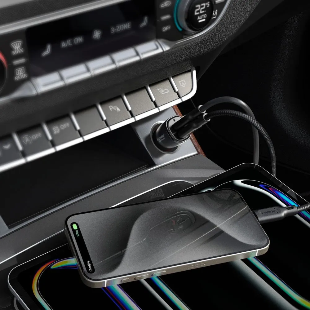  Automašīnas lādētāji SPIGEN EV502 ARCSTATION ESSENTIAL CAR CHARGER 50W  melns