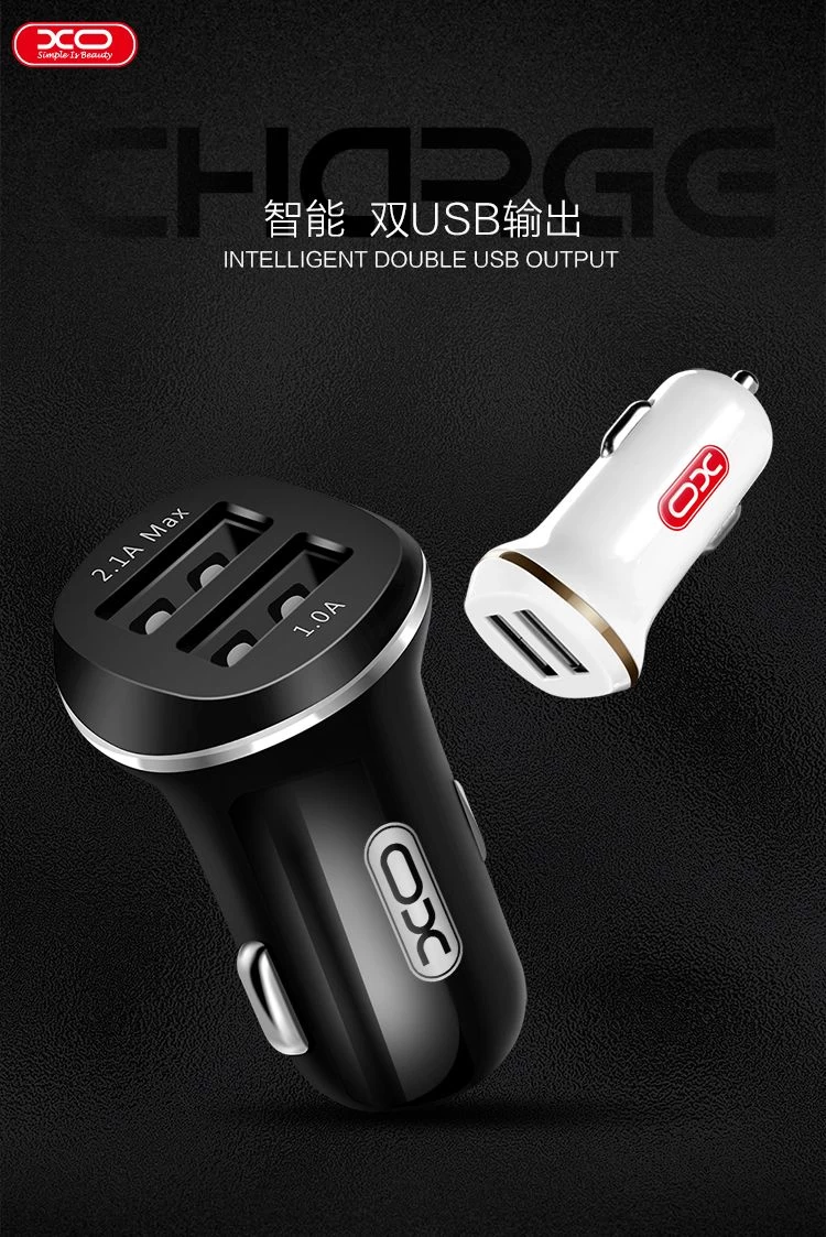  Automašīnas lādētāji XO MOBILE Double USB Car Charger  melns