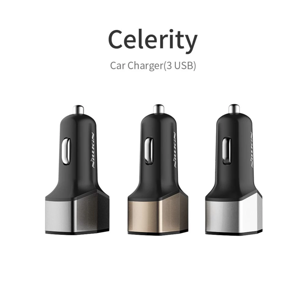 Automašīnas lādētāji Celerity Car Charger 3USB  melns