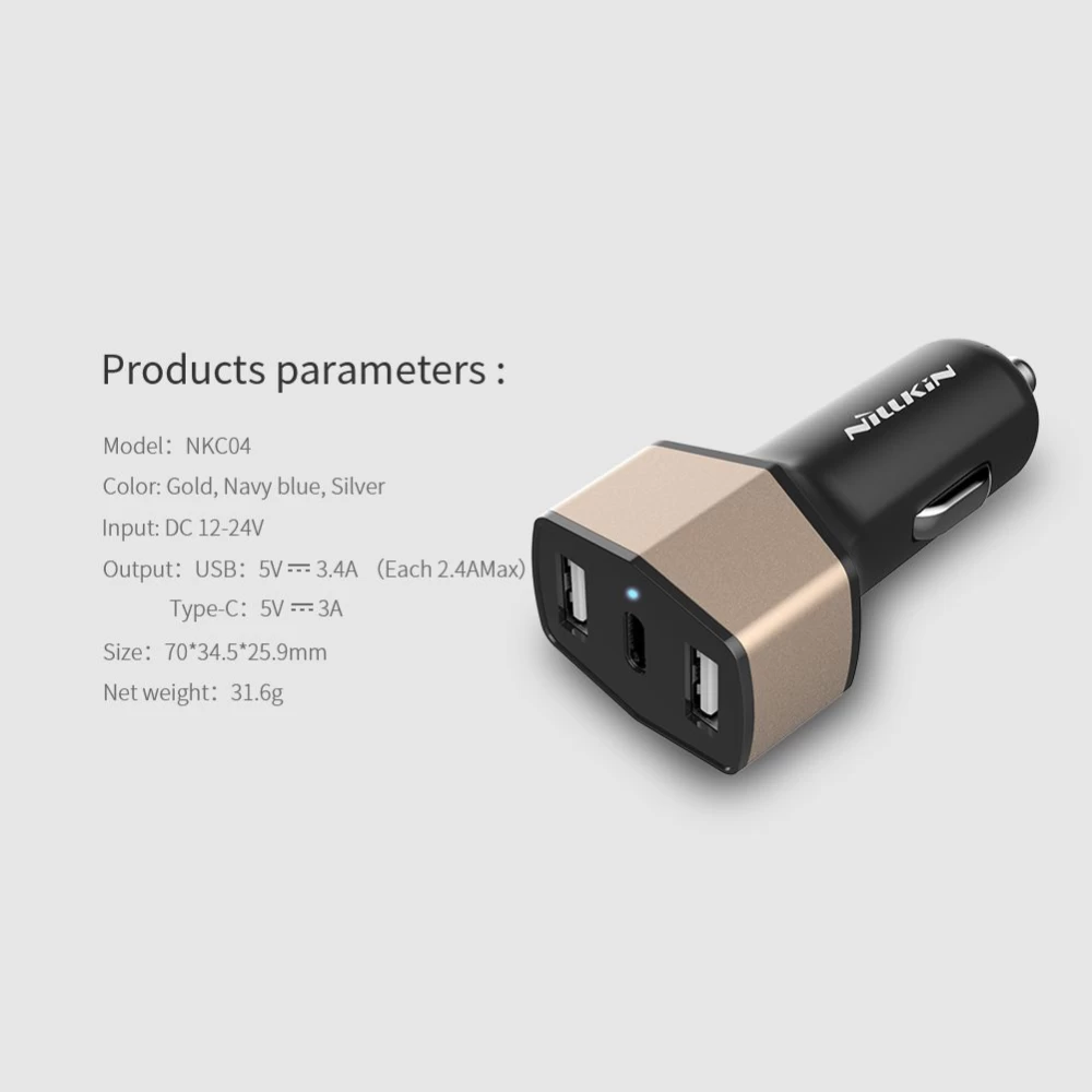 Automašīnas lādētāji Celerity Car Charger 3USB  melns