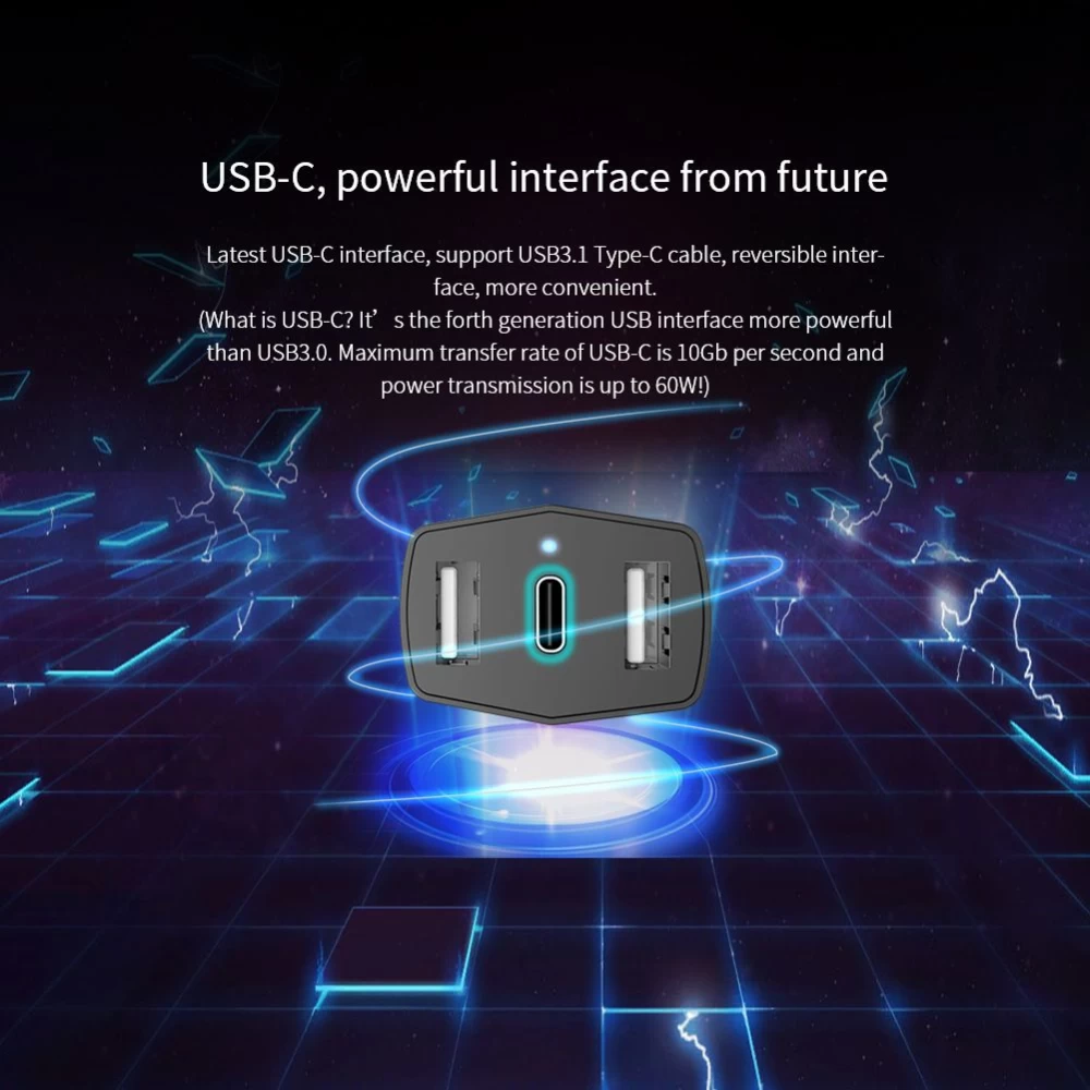 Automašīnas lādētāji Celerity Car Charger 3USB  melns