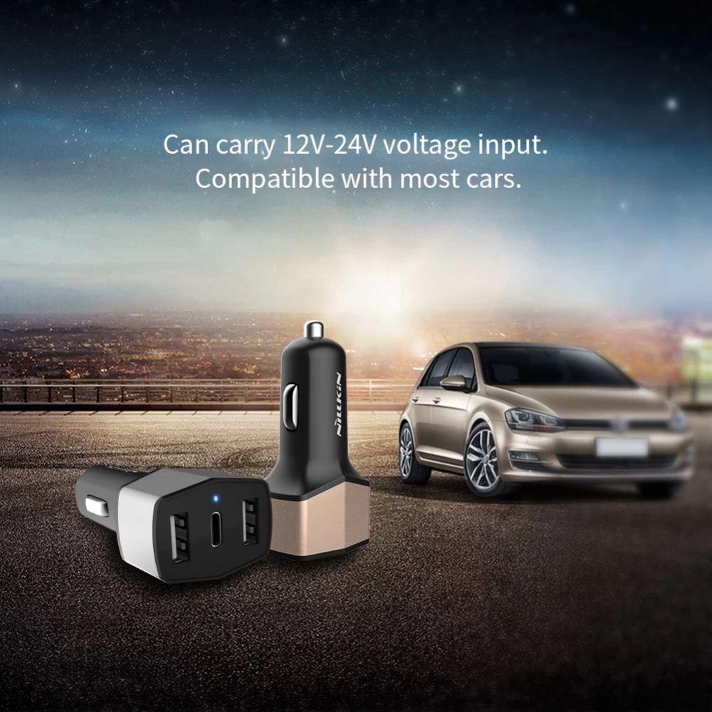 Automašīnas lādētāji Celerity Car Charger 3USB  melns