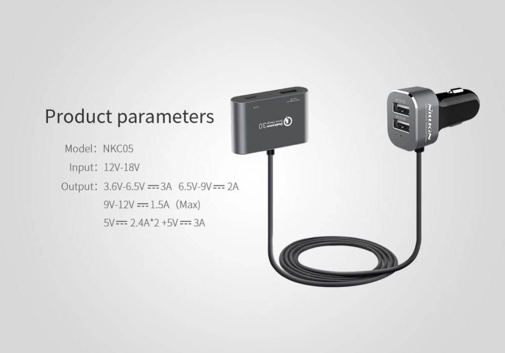  Automašīnas lādētāji PowerShare Car Charger  pelēks