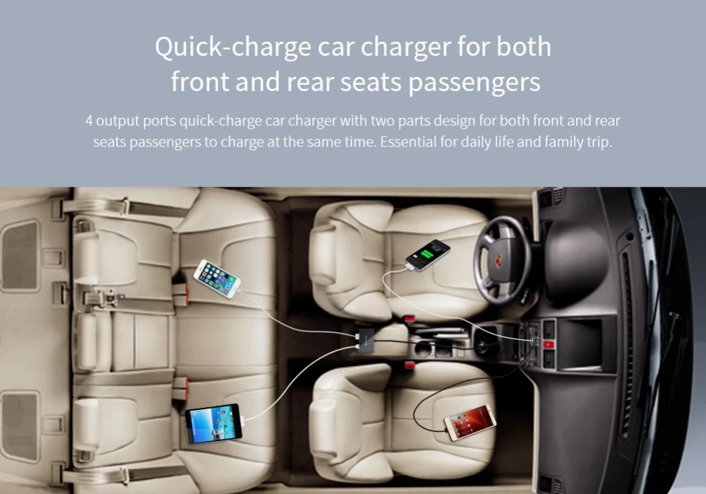  Automašīnas lādētāji PowerShare Car Charger  pelēks