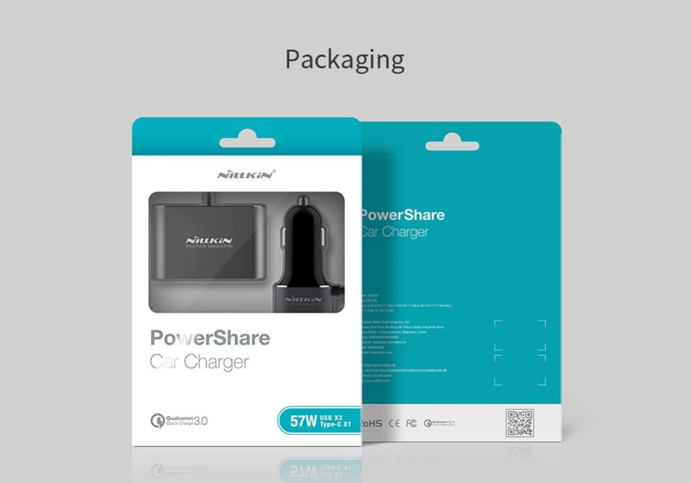 Automašīnas lādētāji PowerShare Car Charger  pelēks