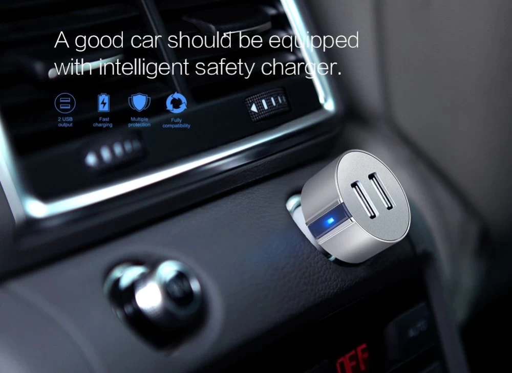 Automašīnas lādētāji Nillkin Vigor car charger  zeltīts