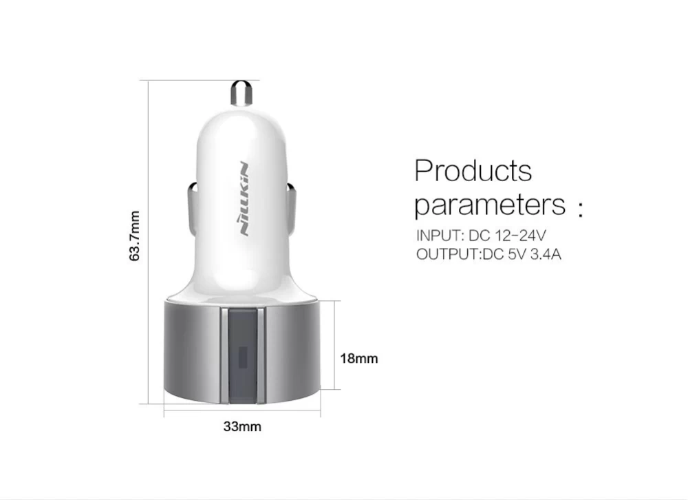 Automašīnas lādētāji Nillkin Vigor car charger  zeltīts