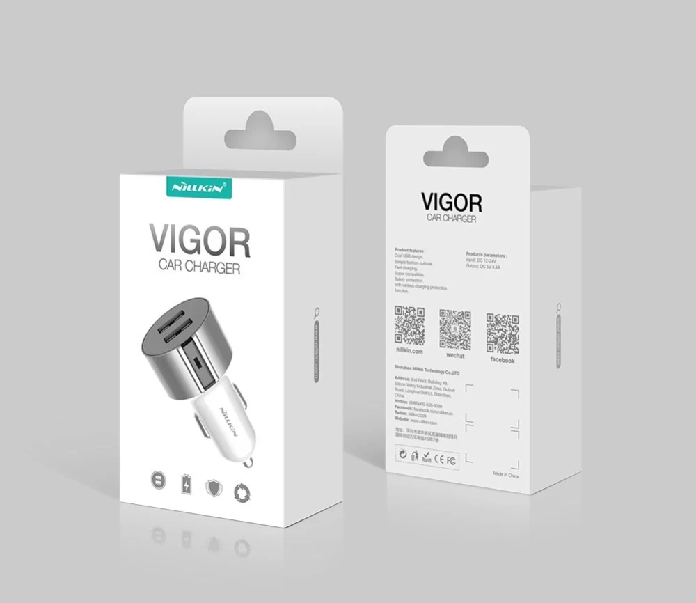 Automašīnas lādētāji Nillkin Vigor car charger  zeltīts