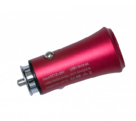 Aксессуары Автомобильные зарядные устройства XO MOBILE QC3.0 Double USB Car Charger  красный