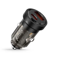  Automašīnas lādētāji TECH-PROTECT CC30W 2-PORT CAR CHARGER PD30W/QC3.0  melns