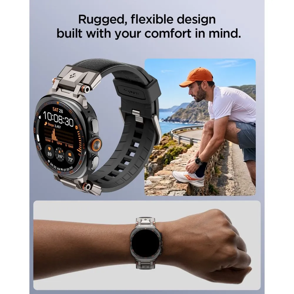 Samsung Galaxy Watch Ultra 47mm (24/25) Viedpulksteņu siksniņas melns SPIGEN DURAPRO ARMOR BAND