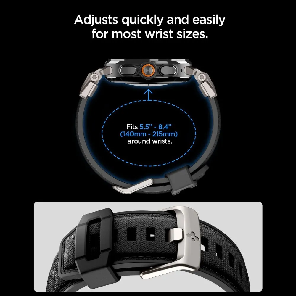 Samsung Galaxy Watch Ultra 47mm (24/25) Viedpulksteņu siksniņas melns SPIGEN DURAPRO ARMOR BAND